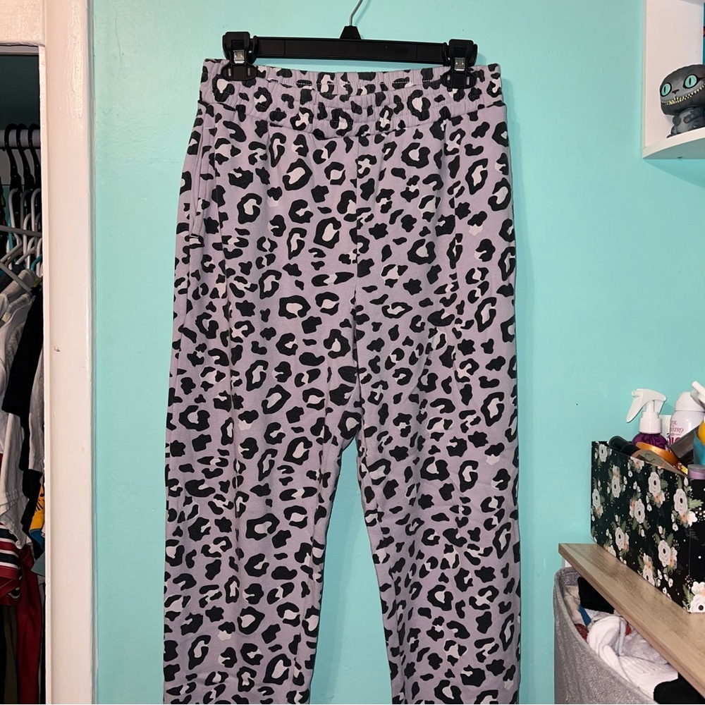 Purple Leopard Print Colsie Sweatpants